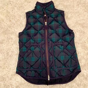 J Crew Factory plaid puffer Vest XS